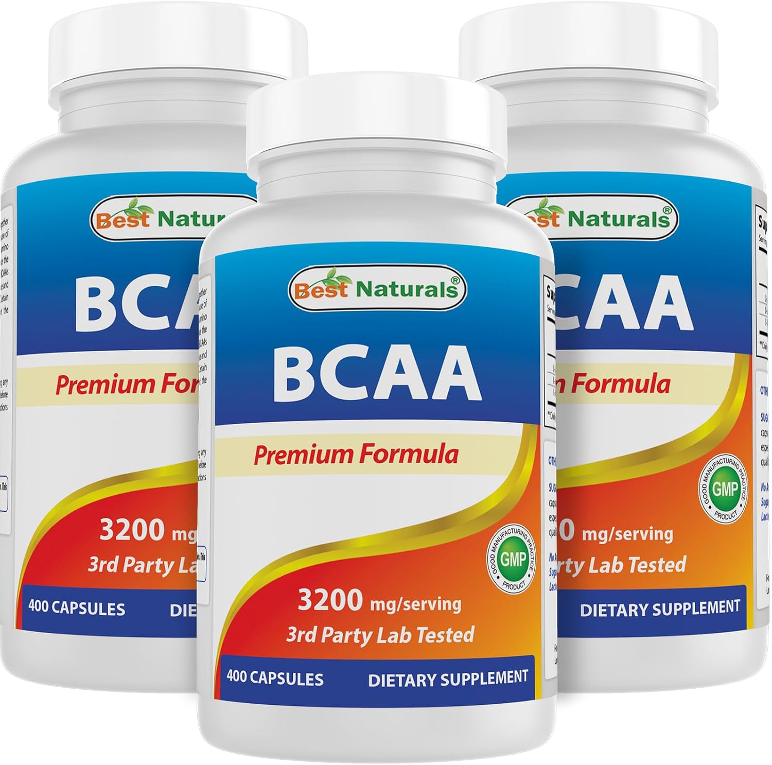Best Naturals BCAA 3200 mg per Servings 400 Capsules (Pack of 3)