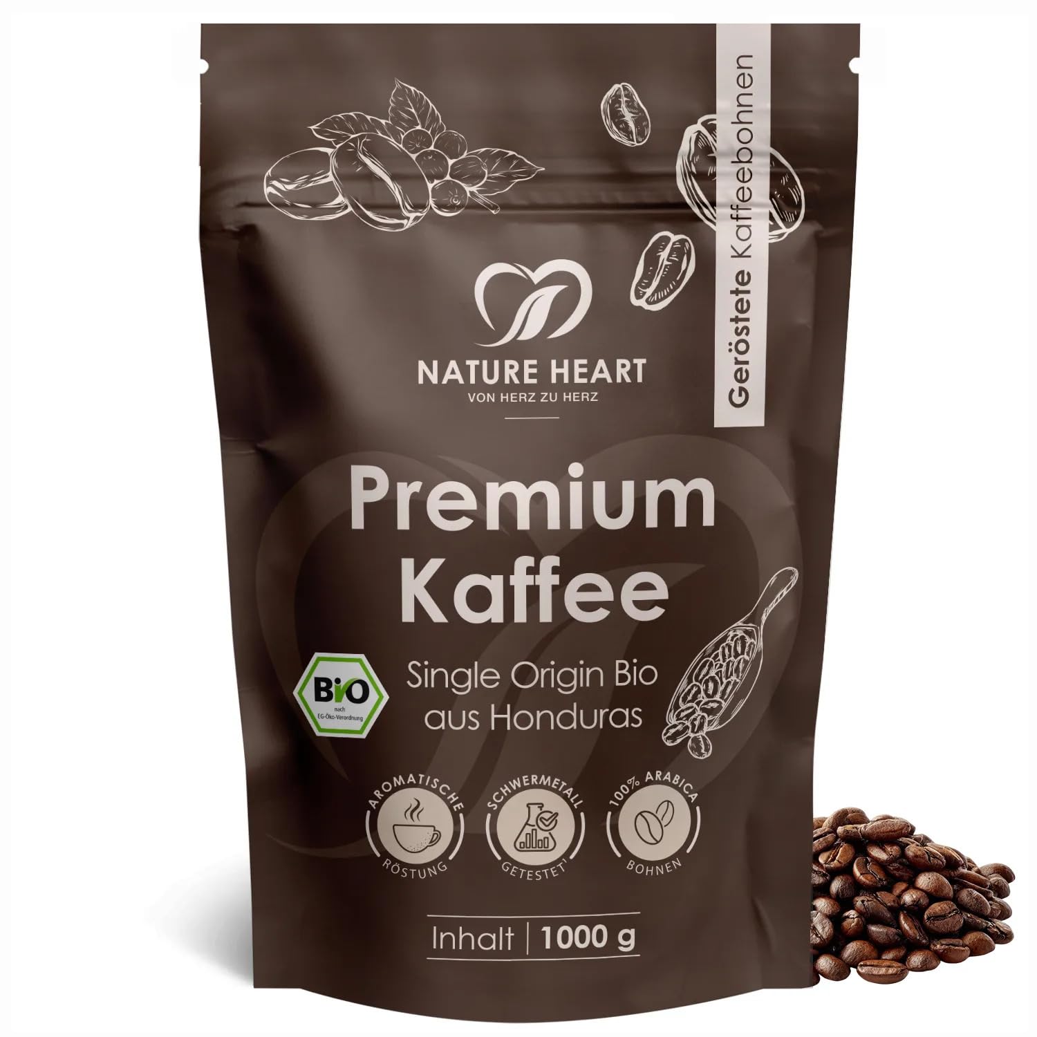 Nature Heart Premium Kaffee Honduras Single Origin Arabica Kaffeebohnen