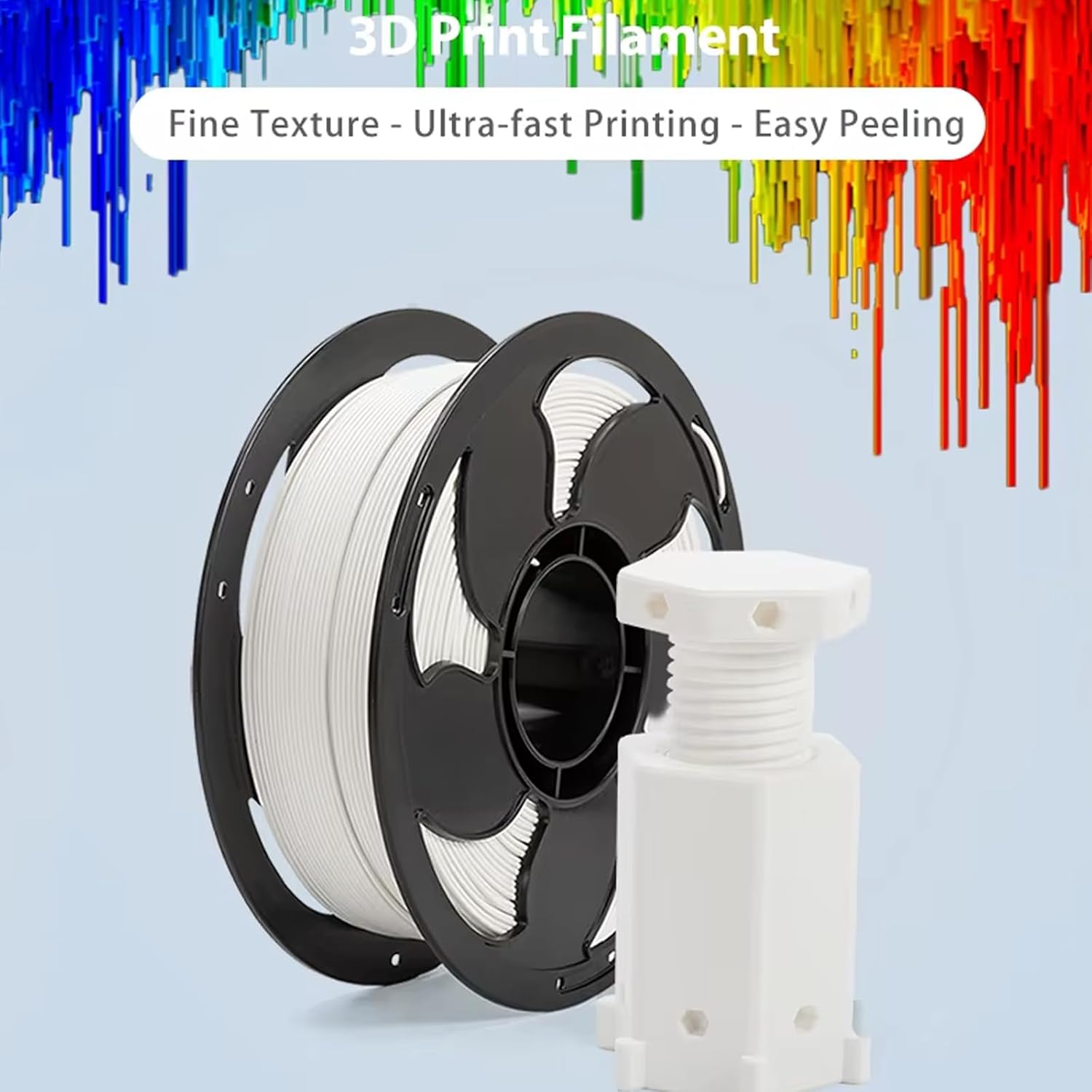 3D Filament, 1.75mm Printing Filament with 1kg (2.2lbs) Spool & Dimensional Accuracy +/- 0.03mm, Fast Printing & Neatly Wound Durable, Vacuum Packed, Fits for Most Printers