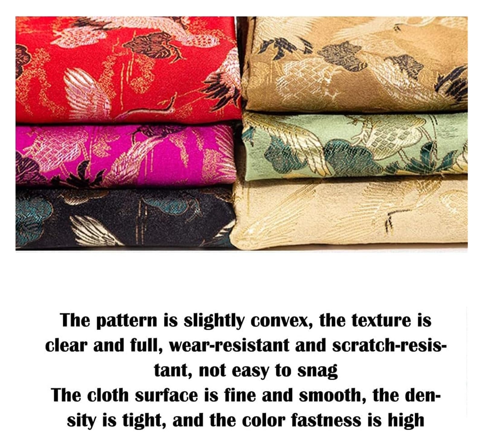 Wielokolorowy haftowany brokatowy adamaszek jedwabno-satynowy do tapicerki kimono kostiumowego(Black)