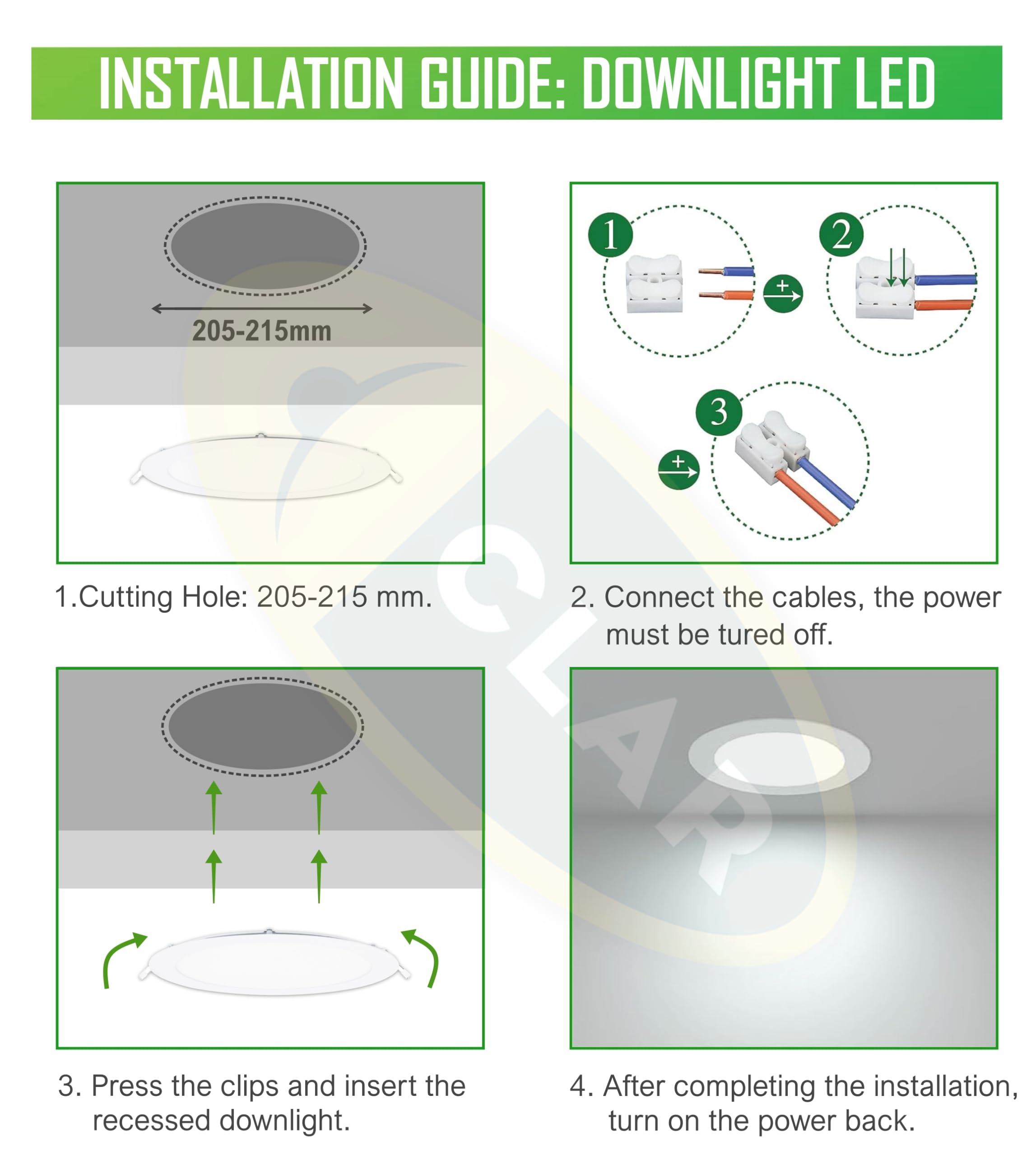 CLAR - Faretti LED da Incasso per Cartongesso, Faretti a LED da Incasso, Faretto Incasso, 4000ºK 20W Garanzia di 3 anni (Pack 10)