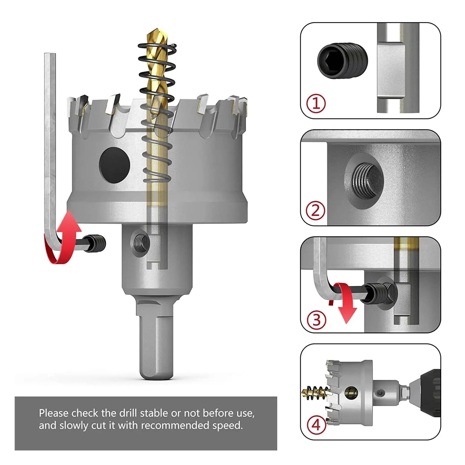 6 Pezzi 16-32 Mm Corona Di Foratura For Acciaio Inossidabile TCT Set Di Seghe A Tazza Punte Da Trapano Con Punta In Carburo Di Tungsteno For Lega Di Metallo Ferro