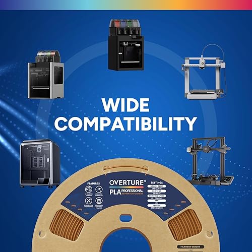 Vista 19 de OVERTURE PLA Plus (PLA+) Filament 1.75mm, Stronger & More Durable, Professional Toughness 3D Printer Filament 1kg (2.2lbs), High Precision +
