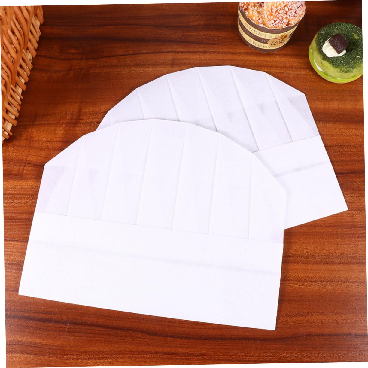 Healeved 12Pcs Paper Chef Hats Disposable Cooking Caps for Role Play and Creative Baking Fun for Kitchen Activities and Imaginative Play