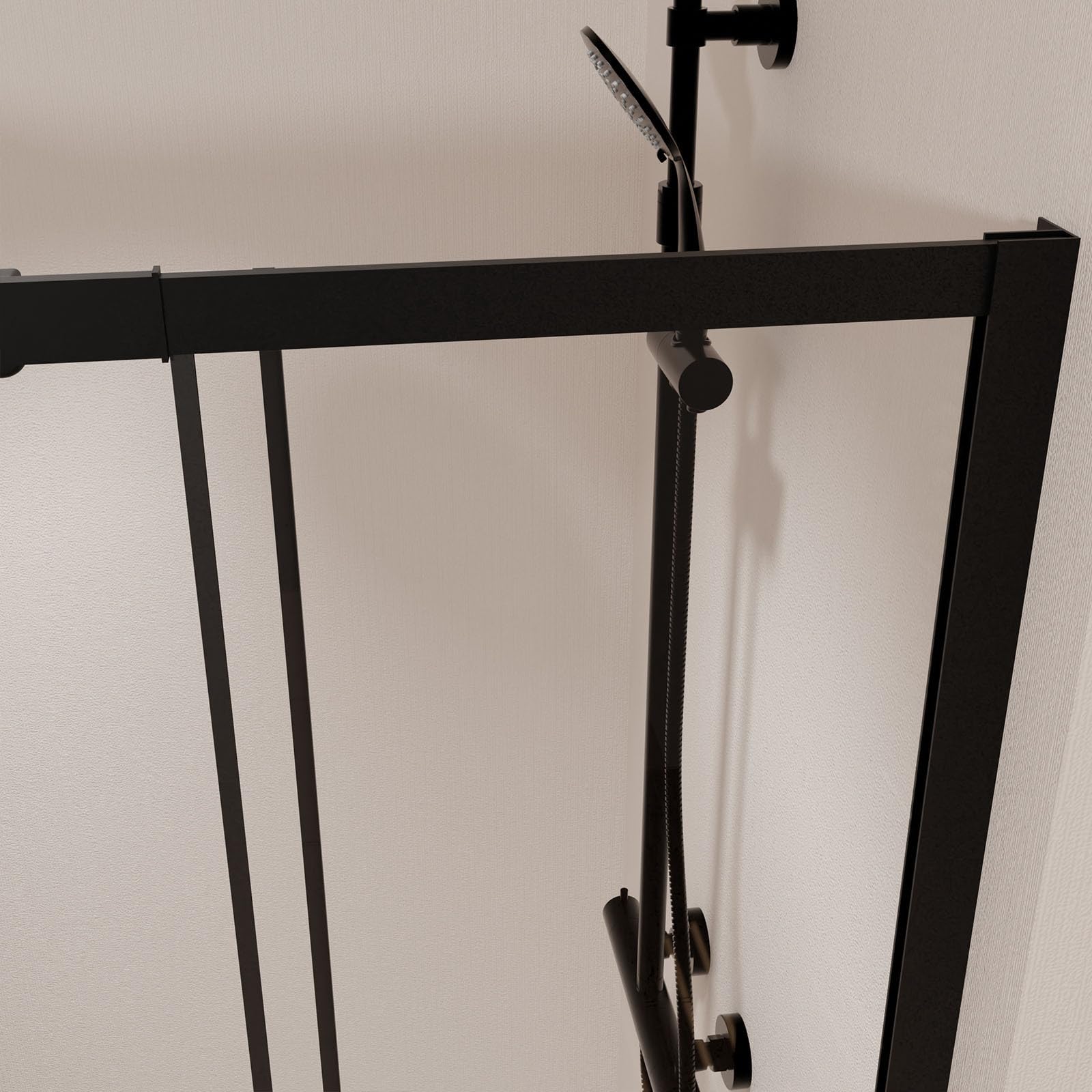 Porte de douche coulissante Noir 120x185cm - Extensible de 112.5 à 126.5 cm - BLACK SLIDE 120