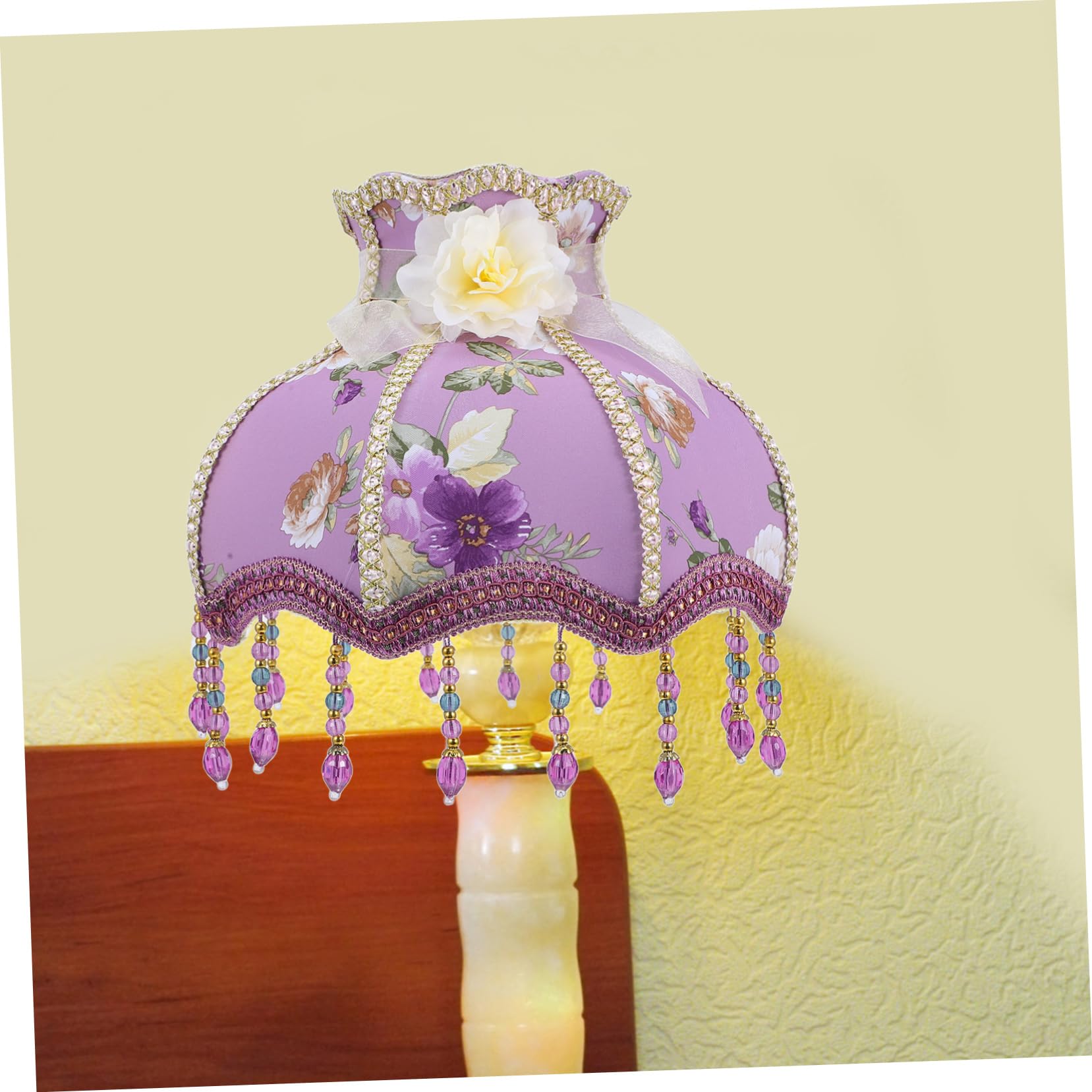 HEMOTON Lámpara De Mesa Pantalla De Encaje Romántica Lámpara De Luz Interior Diseño Elegante Para Decoración De y Acogedores