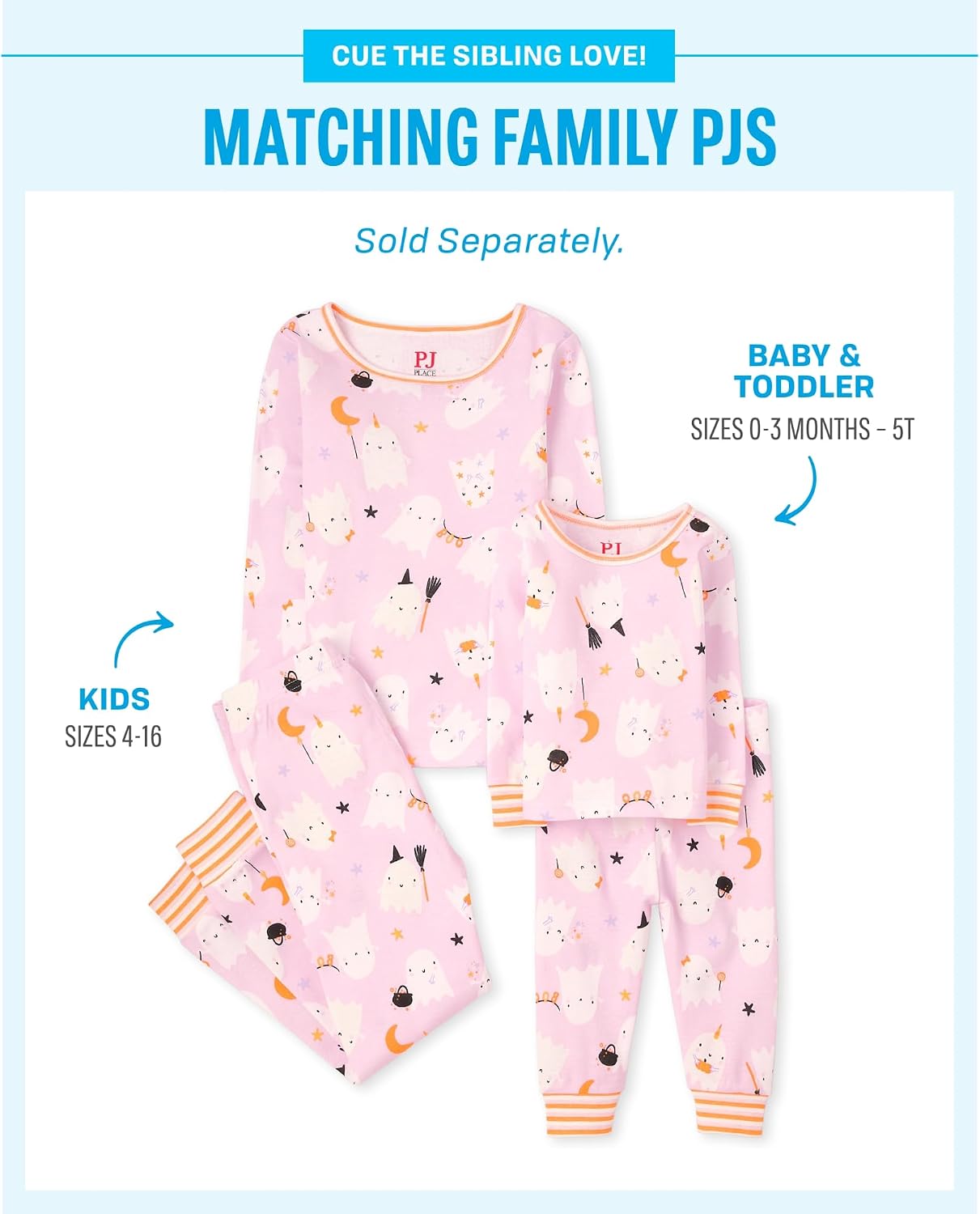 The Children's Place Baby and Kids' Sibling Matching Halloween and Holiday Pajama Sets, Cotton image 2