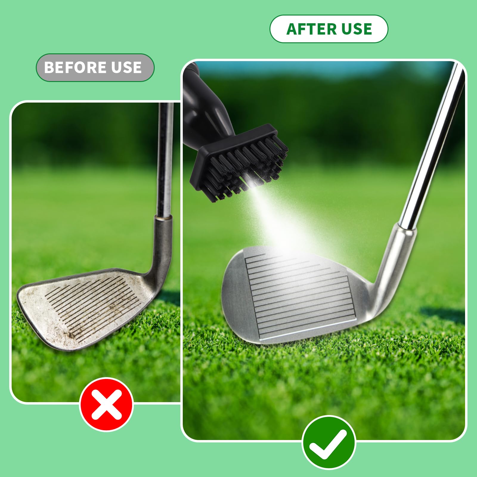 Szczotka do kija golfowego, szczotka do kija golfowego i środek do czyszczenia rowków, wielofunkcyjne szczotki do użytku domowego, przenośne szczotki na prezenty dla mężczyzn, kobiet