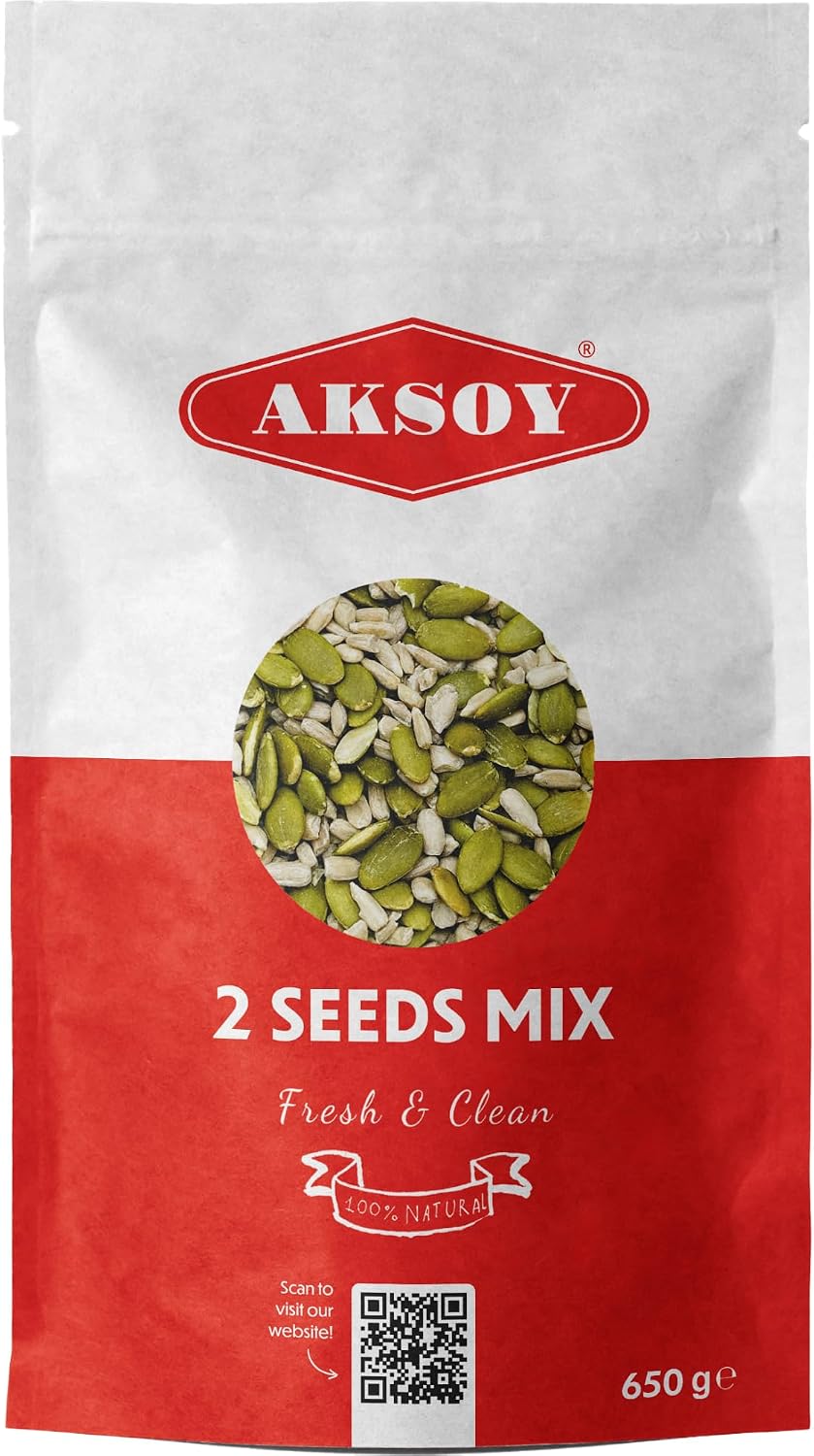 Aksoy Seed Mix 650g | Blend of Pumpkin & Sunflower Seeds | Raw, GMO-Free & Vegan | High in Fibre & Protein   Perfect for Baking, Breakfast, Salads & Granola
