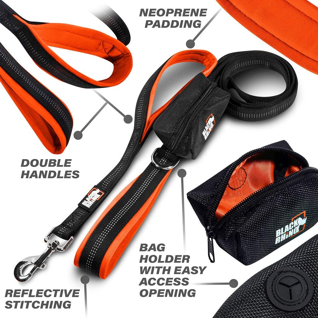 Black Rhino Dog Lead - Heavy Duty - Medium & Large Dogs, Orange, 6' - Image 3