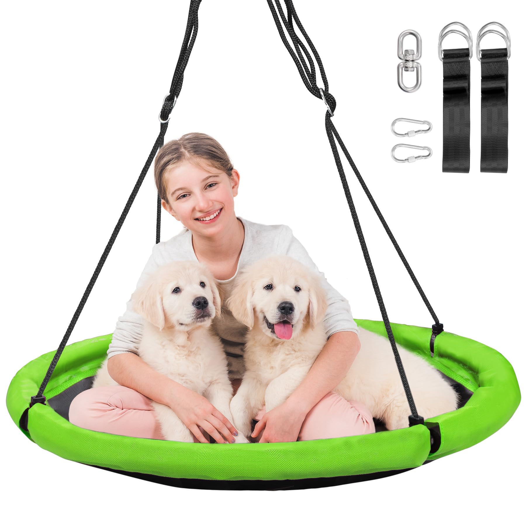 RedSwing 40" Flying Saucer Tree Swing for Kids Outdoor, Large Round Tire Swings for Trees and Swingset, Strong Heavy Duty for Outside Playground,