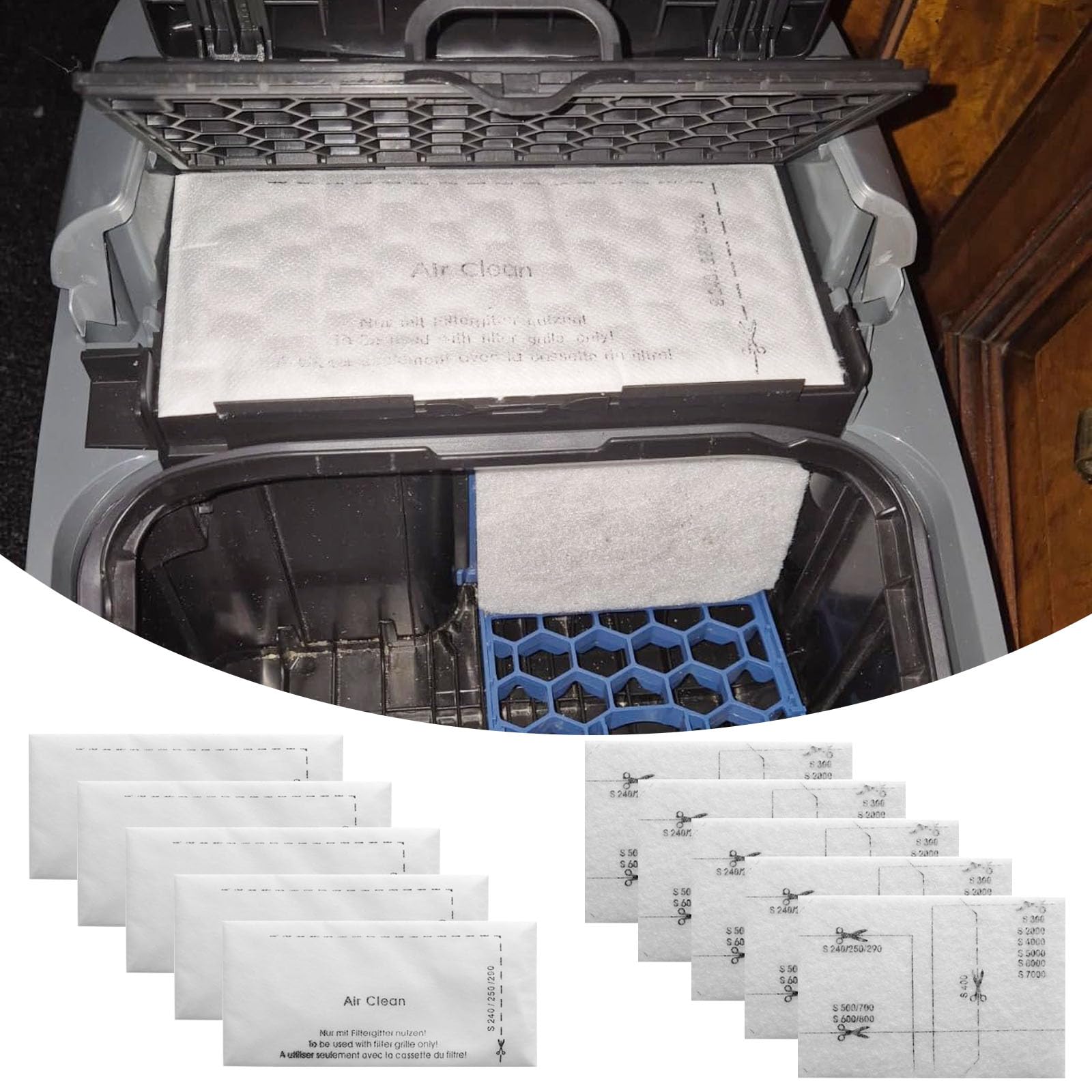 10 filtrów do odkurzacza Miele, filtr kompatybilny z Miele Complete C1, C2, C3, Compact C1/2, Dynamic U1, S8340, S200-S899, (5 x filtr ochronny silnika i 5 x filtr powietrza wylotowego do odkurzacza)