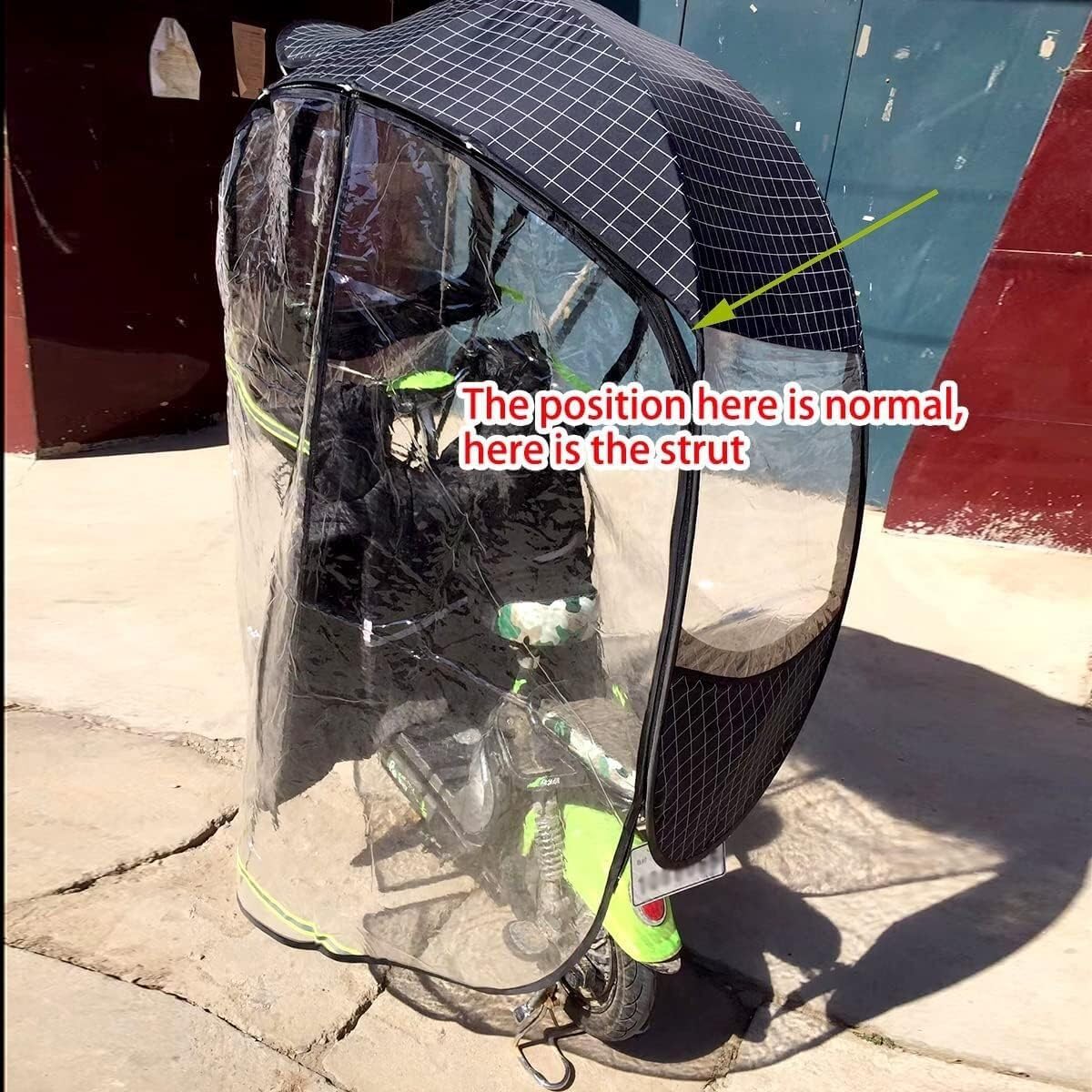 Funda para scooter de movilidad totalmente cerrada con visera solar, tiras reflectantes y cremallera bidireccional para una máxima protección contra el sol y la lluvia