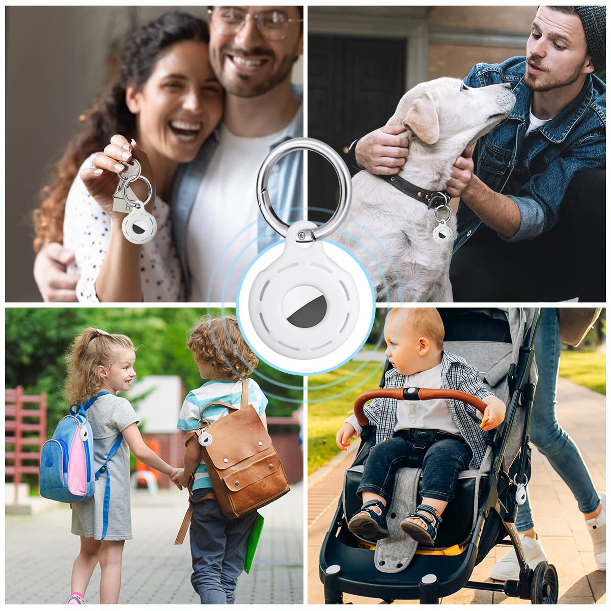 Ainiv Llavero para AirTag, 1 Pieza Llaveros para AirTag Funda Protectora de Silicona, Localizador Keychain Portátil Antipérdida, Protectora Funda Mascotas y Mochilas — view 37