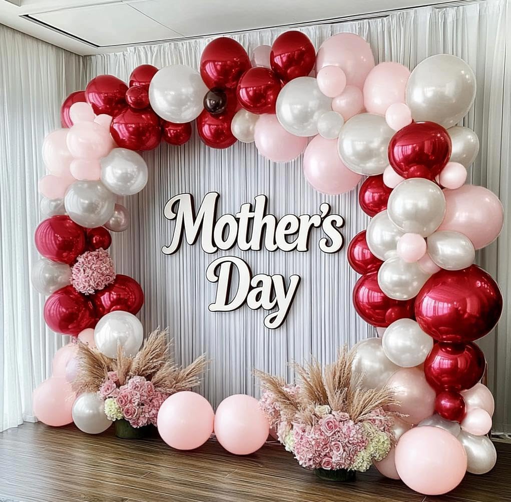 Pearl Pink Balloons Double Stuffed Pastel Light Pink Balloon Arch Kit Thick Latex Different Sizes 18/12/5in Balloon Garland for Birthday Wedding Baby Shower Bridal Mother‘s Day Party Decor