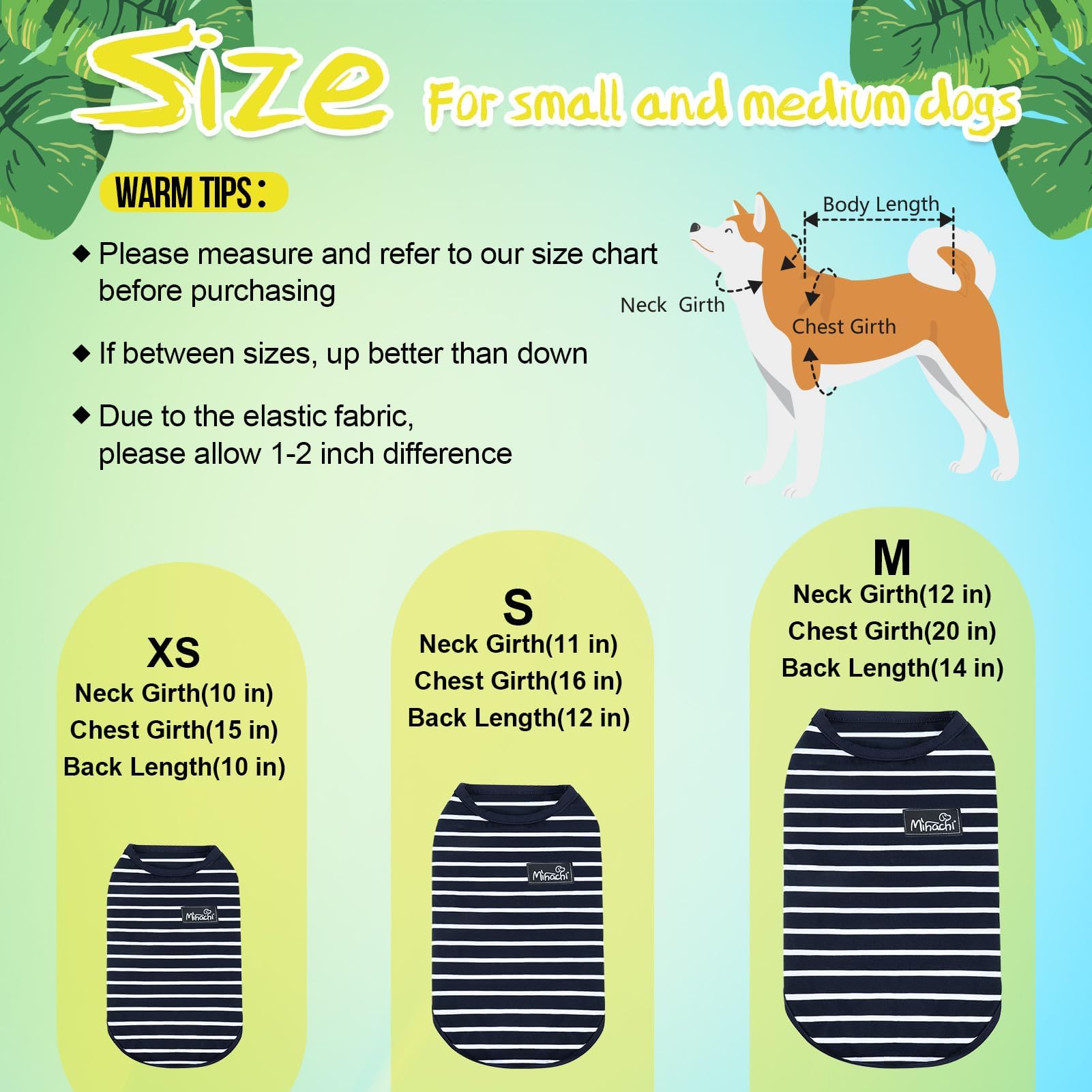MIHACHI Dog Shirts Cotton Striped T-Shirt, Summer Pet Clothes for Small Dogs 2-Pack Soft Puppy Apparel Cat Tee - Image 2