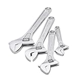 MAXPOWER 4PCS Heavy Duty Adjustable Wrench Set, Industrial Grade Shifter Movable Spanners, Cr-V Steel, Metric, Size Includes 6 Inch, 8 Inch, 10 Inch, 12 Inch