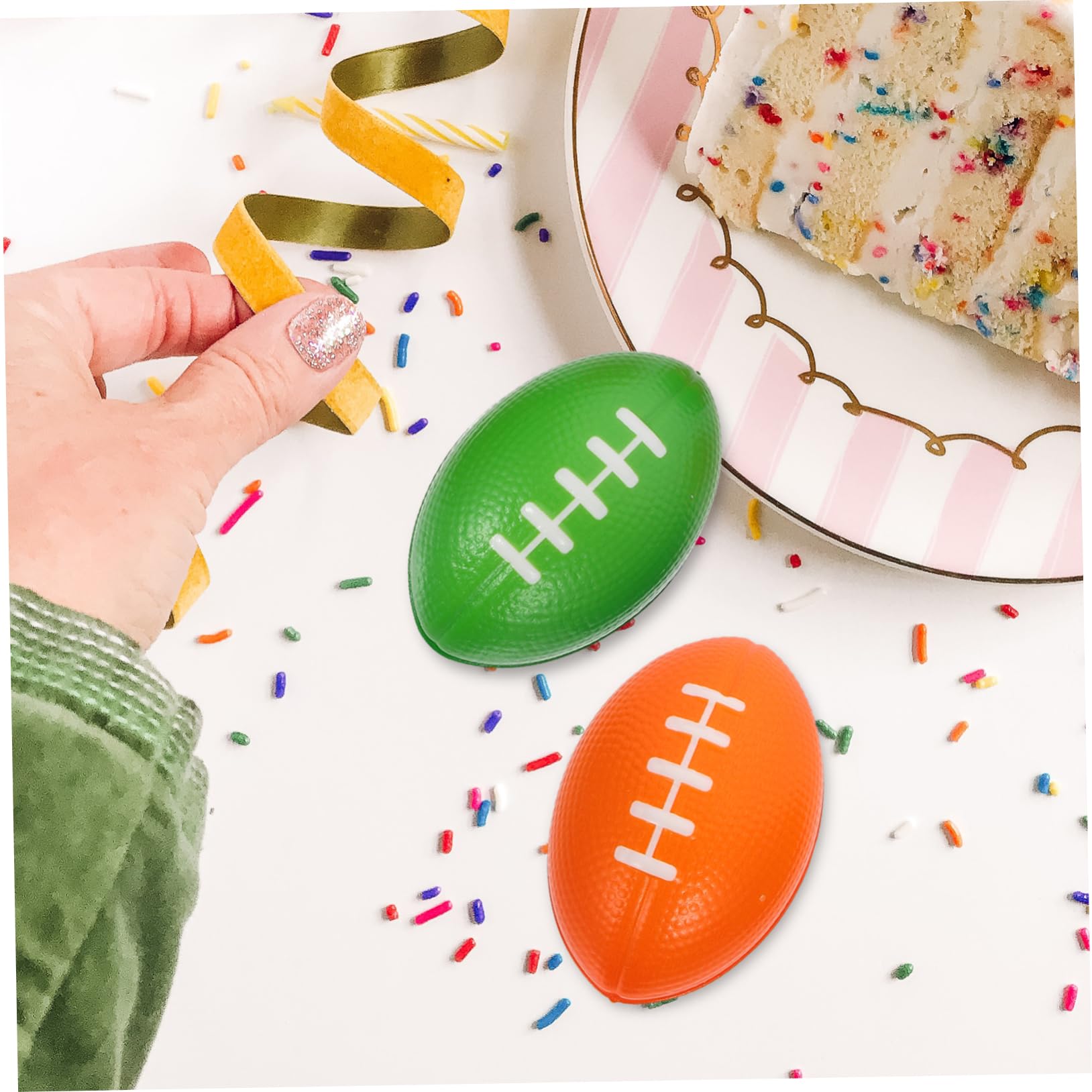 VICASKY 6pcs Mini Rugby Footballs PU Material Rugby Footballs for Party Favors Lightweight Ornament Accessories for and Gatherings