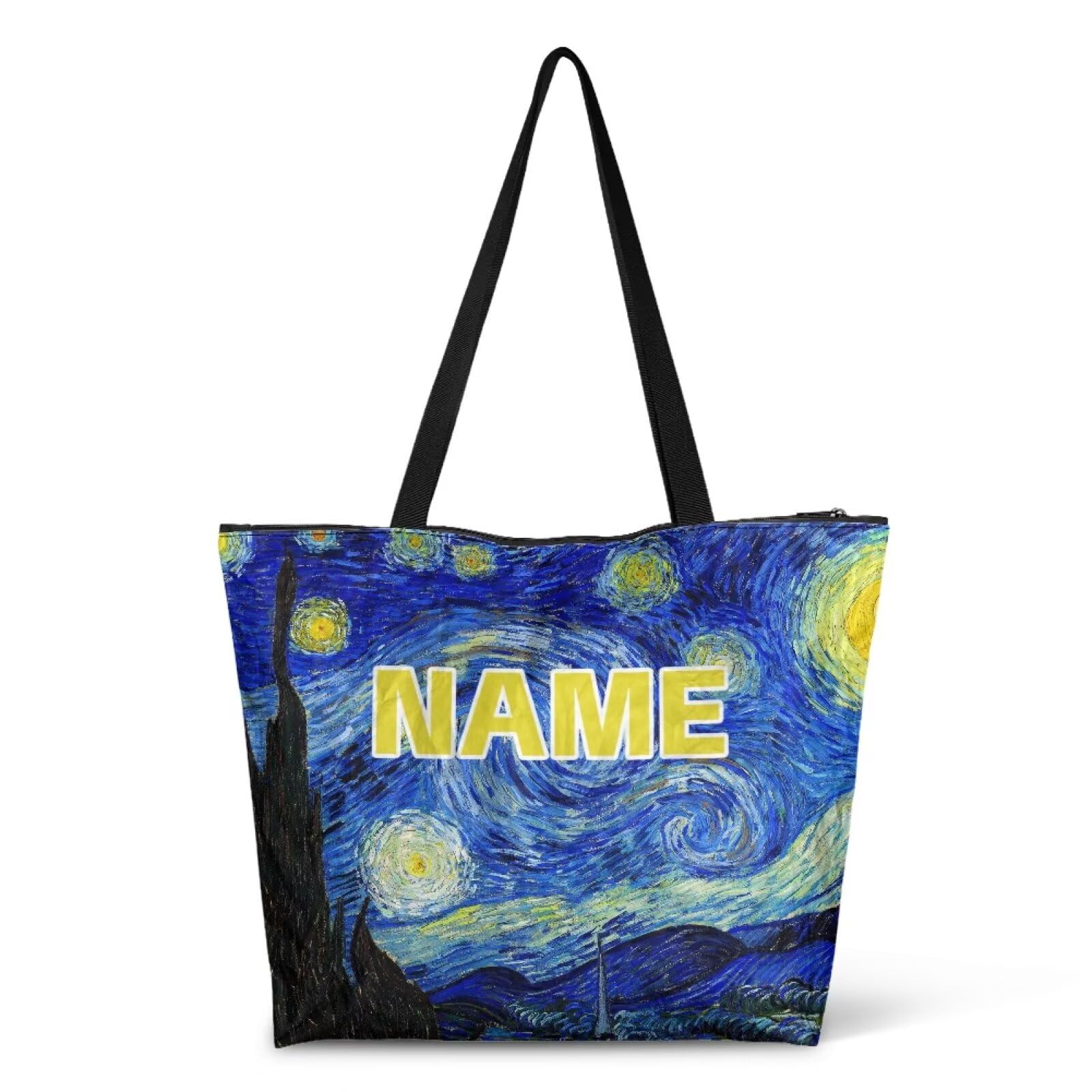 Art Lover Zippered Tote Bag Waterproof Large Work Tote Bags, Artwork Women's Purse Handbags Travel Totes