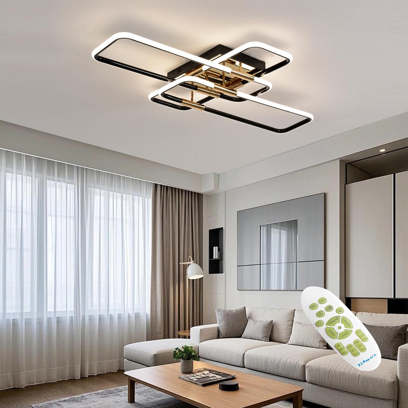 SXQYSM Led Dimmbar-Deckenlampe Wohnzimmer Lampe Decke Led-Deckenleuchte Wohnzimmerlampe Mit Fernbedienung - FüR Schlafzimmer Esszimmer KüChe Kinderzimmer