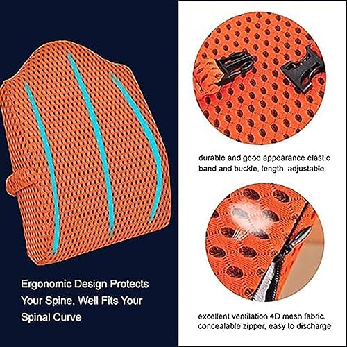 Miniatura 3 de Cojín lumbar ergonómico patentado de espuma viscoelástica para aliviar el dolor de espalda baja, cojín de apoyo lumbar con correa para sillas de