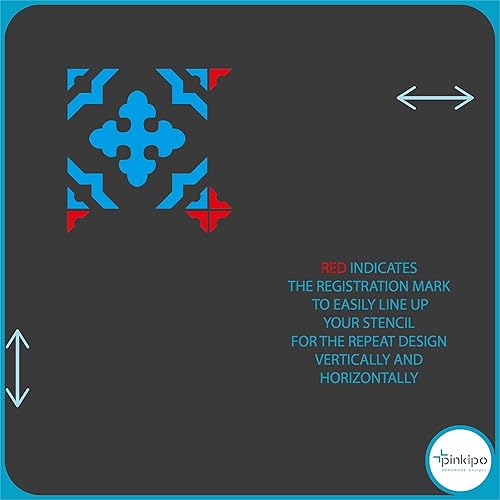 Miniatura 6 de PINKIPO 2 Pack, Lydia Tile - TIile Stencil Modern Stencils for Painting Tiles, Stencils For Tile, Tile Stencil, Pinkipo, Large Wall Stencils for