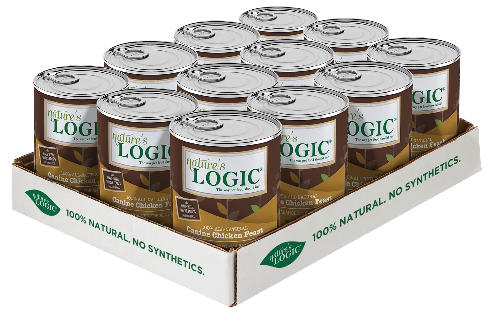 Natures Logic Grain-Free Canned Wet Dog Food - Chicken, 12 x 13.2