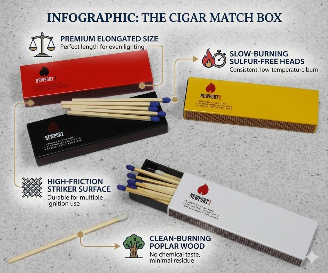 Newport Zero Cigar Gift Kit, 5 Piece Set inlcudes Portable Humidor, Torch Lighter, 90ml Butane Fuel, Ashtray & Cigar Matches – Complete Travel Cigar Accessories Set