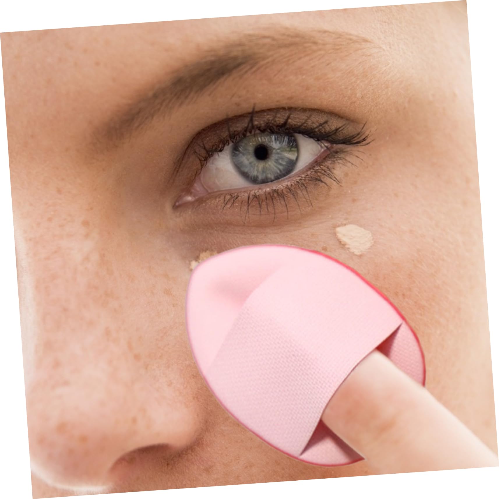 FOYTOKI 1Set Mini Makeup Finger Cosmetic Cushions for Loose Powder Application Hydrophilic Material for Easy Use and Powder Savings for Zone Makeup