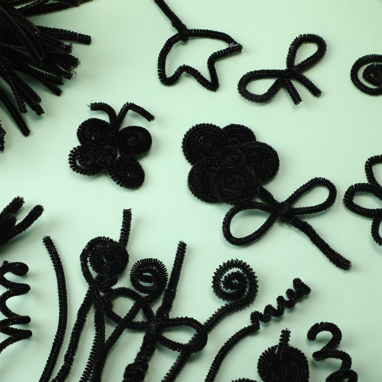 Yunsailing Pfeifenreiniger, Großpackung, Bastelbedarf, Chenille-Stiele, Pfeifenreiniger für Bastelarbeiten, Dekorationen, Blumen, Dekoration, Kinder, Handwerk, Schwarz, 3000 Stück