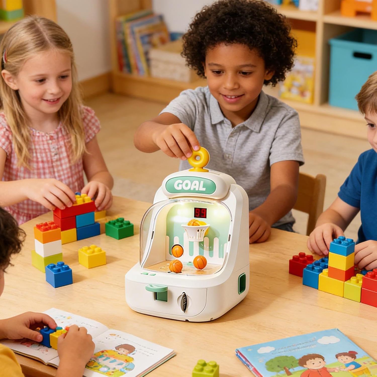 Mini Basketball Game Toy, Educational Ball Sports Set, Large Mind Training Toy with Fun Interactive Play, Cooking with Compact Design, Heat Resistant Metal Grid, Boys Girls