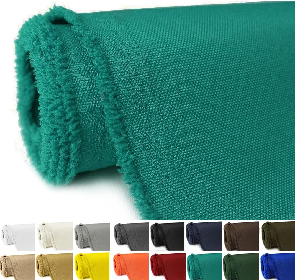 Waterproof Canvas Fabric by The Yard 58" W 600D Upholstery Polyester Material Indoor Outdoor Water Resistant Fabric for Chair Cushion Furniture Cover Sewing DIY Cloth, 1 Yard Teal