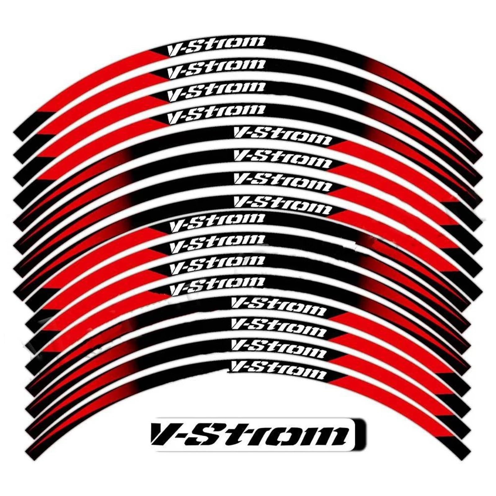 Motorcycle Parts Wheel Sticker Rim Waterproof Decal for Suzuki for V-Strom DL250 DL1000 DL1050 DL650/1050XT Decorative(Rosso)