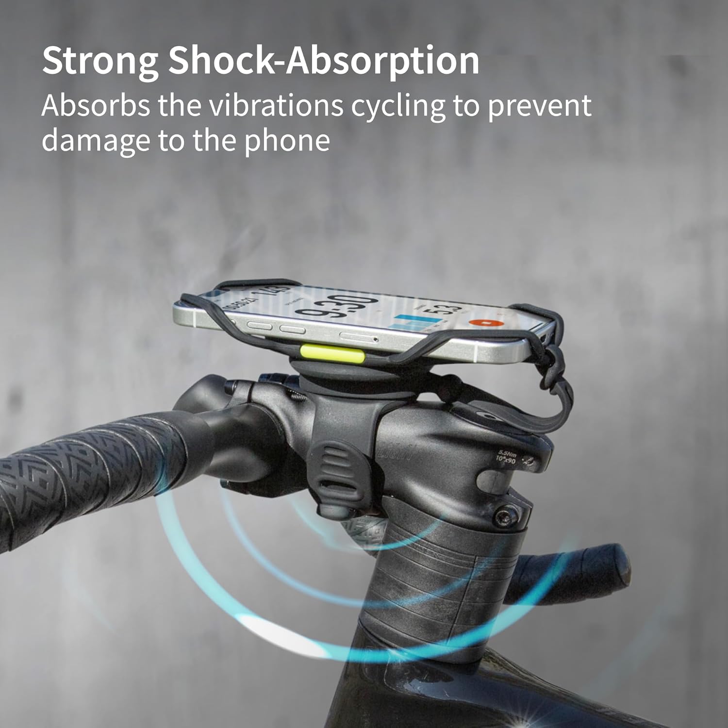 Bone Bike Tie Connect Kit 2 Magnetic, Magnetic Bike Phone Mount for Stem, Detachable & 360° Rotatable Silicone Phone Holder Compatible with Most Smartphones (Stem - Quick Release Kit)