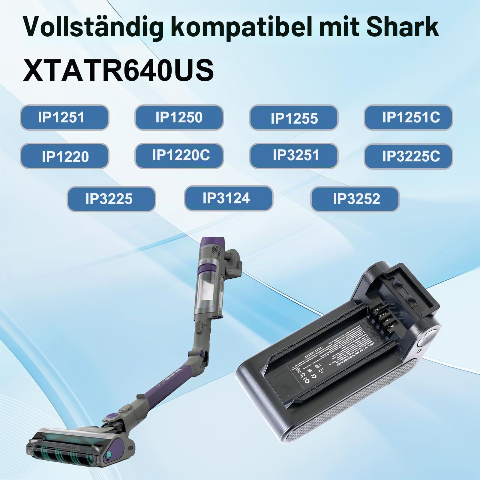 4600mAh XBATR640EU Ersatzakku für Shark IP1251 IP1250 IP1255 IP1251C IP1220 IP1220C IP3251 IP3251C IP3225 IP3124 IP3252 Staubsauger