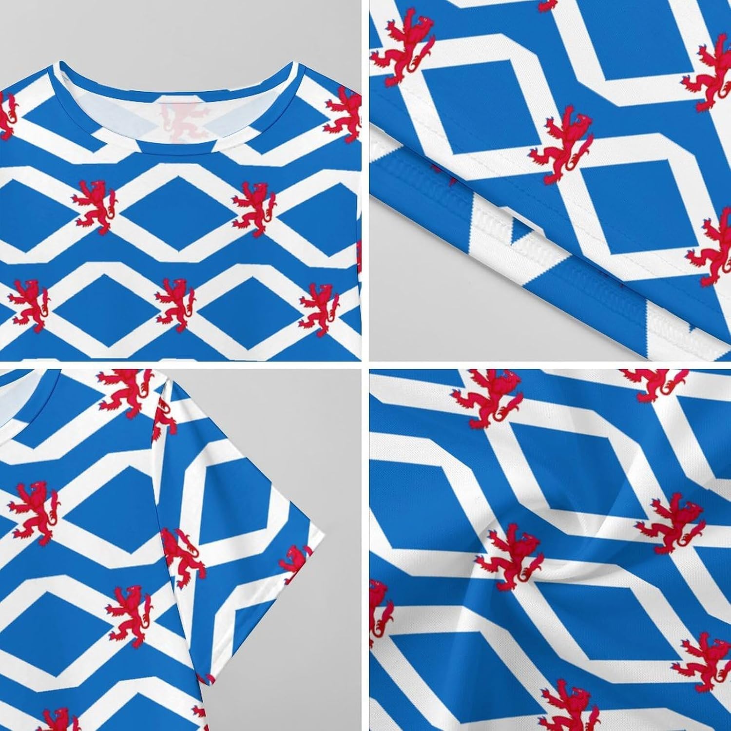 Flag of Scotland with Lion Rampant Nightgowns for Women Short Sleeve Sleep Dress Casual Sleepshirt Night Gowns Pajamas