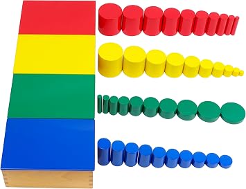 Hidoggy Montessori اسطوانات بدون مقبضمجموعة من 4، في وقت مبكر لعبة حسية المواد التعليمية للطفل الصغير 3+، التعلم في مرحلة ما قبل المدرسة للأطفال صبي فتاة هدية