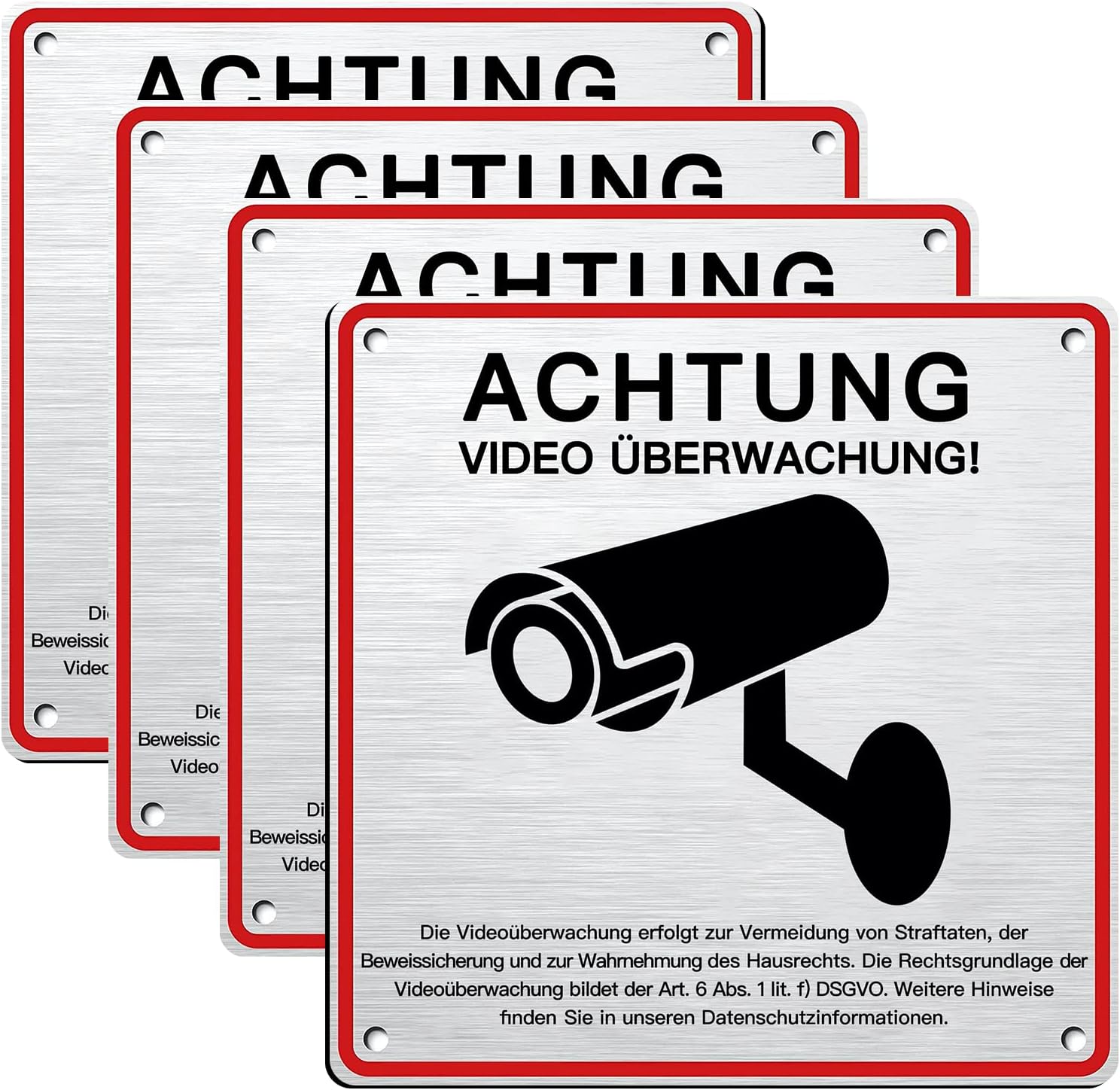 Achtung Video Überwachung Zeichen Aufkleber