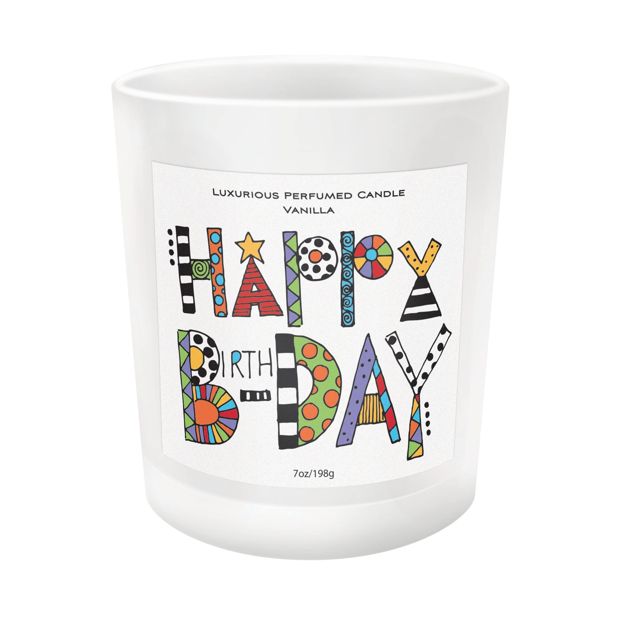 Enesco Our Name is Mud Cuppa Doodles Happy Birthday - Vela perfumada en tarro (vainilla, 7 onzas)
