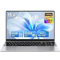 FUNYET Computer portatile, 2026 Laptop Win11 da 15,6 pollici, 16 GB RAM 512 GB SSD, portatile M3-6Y30, IPS FHD 1920 x 1080 Notebook Laptop, 180°Chiusura Aperta, 5000 mAh, Slot per Scheda TF, Studente
