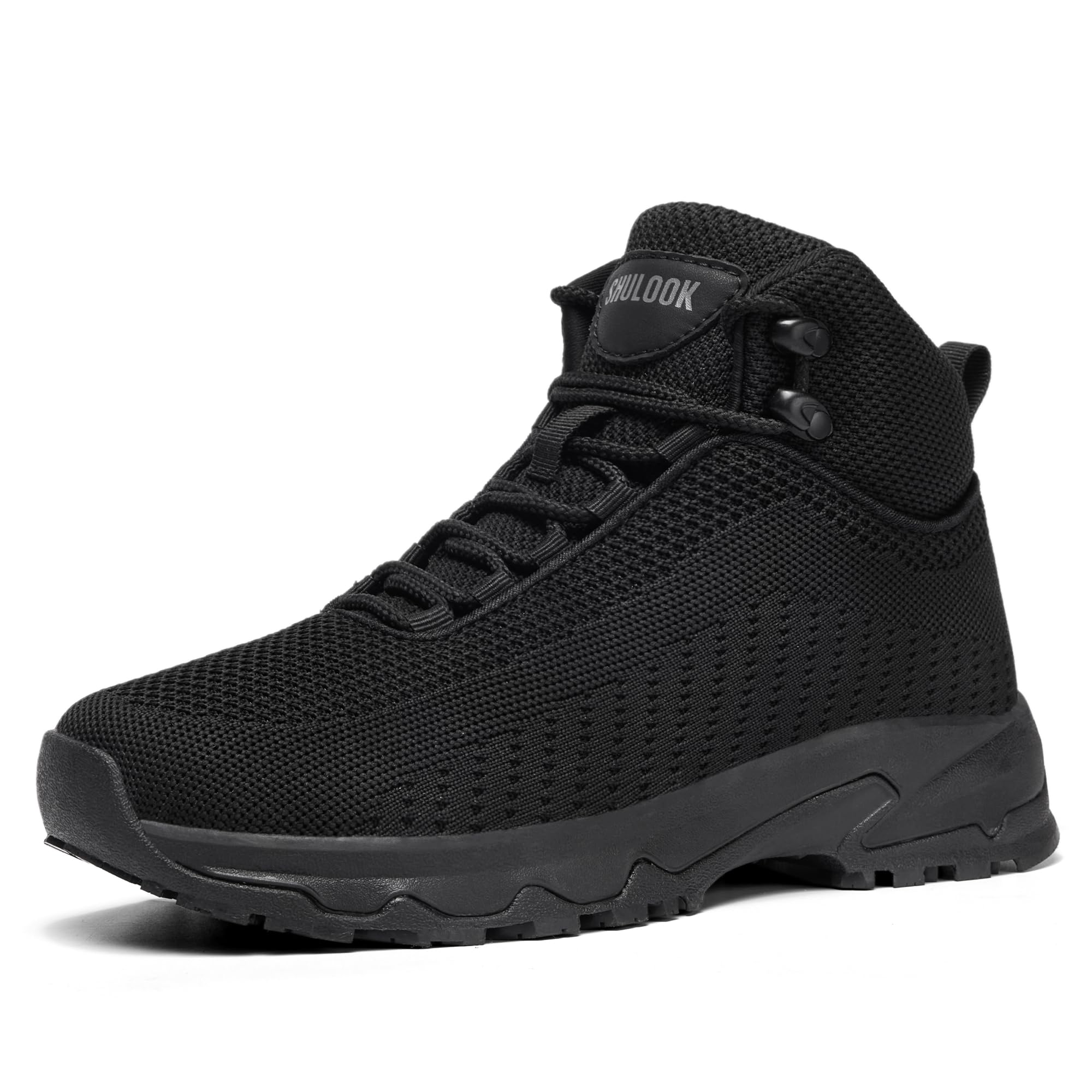 SHULOOK Non Slip Work Boots Women Slip Resistant Comfortable Mesh Kitchen Chef Shoes for Restaurant Food Service Lightweight Walking Shoes Ankle Support,Black 7