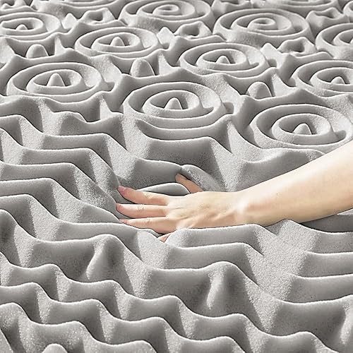 Miniatura 6 de Cubrecolchón de espuma viscoelástica de 3 pulgadas, con infusión de carbón de bambú de 5 zonas para dolor de espalda, cubrecolchón suave ventilado,