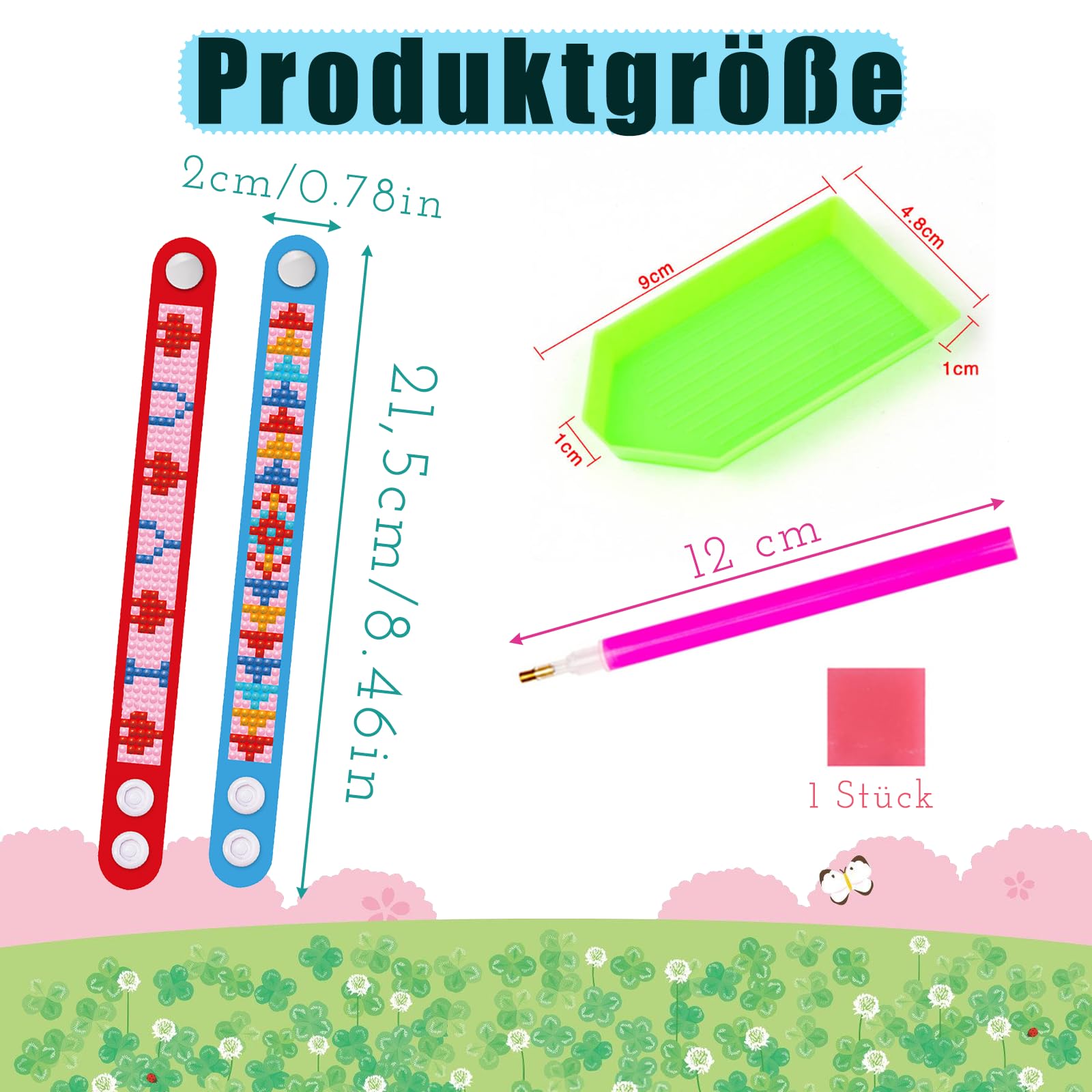 Diamond Painting Armband Set Für Kinder | DIY Schmetterling Armbänder 5-12 Jahre