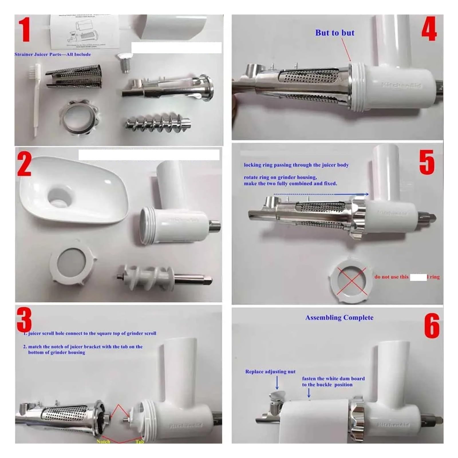 Accessorio for Parti di Filtro for spremiagrumi di Pomodoro Mixer Compatibile con Kitchenaid tritacarne Modello di smerigliatrice Compatibile con KSMF Compatibile con GA
