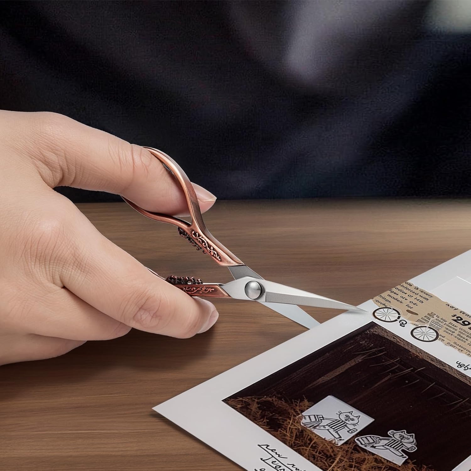 Stainless Steel Embroidery Scissors, Sharp Blade, Multipurpose Office Home School Sewing Fabric Craft Supplies