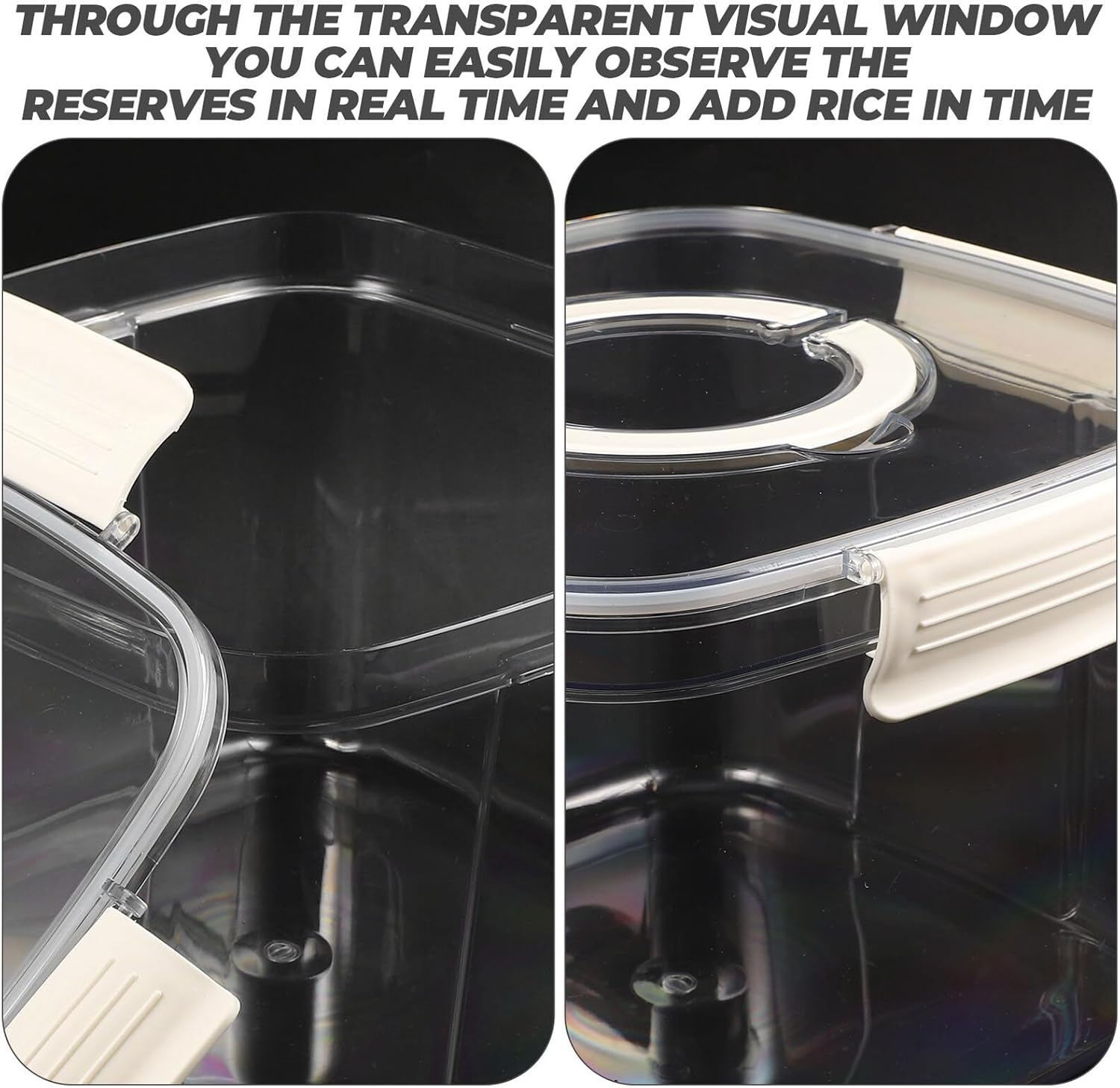 Airtight Rice Storage Container 9l with Lid, Food-grade Plastic Grain and Flour Canister, Kitchen Pantry Organizer for Home Rice and Flour Storage