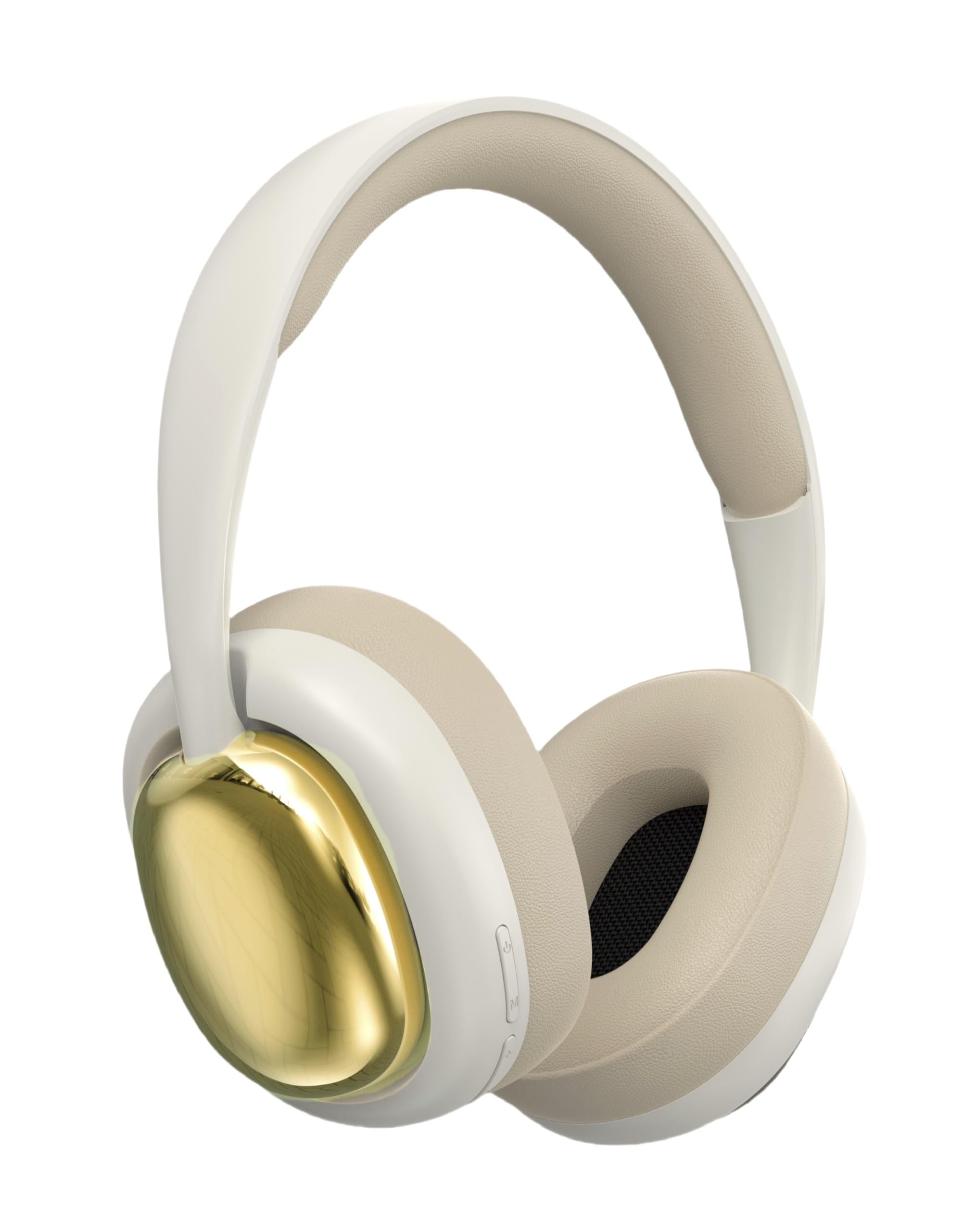 ND NEXT DESTINATION Cuffie senza fili Bluetooth 5.3 con Bass e Suono Stereo Casco a Fascia con Batteria a Lunga Durata Apparecchio acustico Moderno di Buon Suono (Beis)