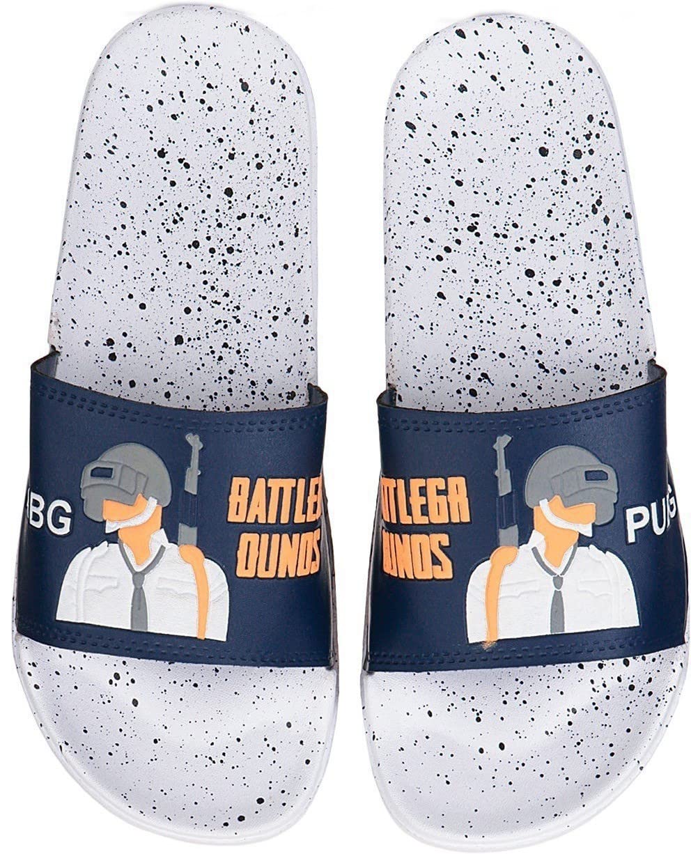 Qickstap Mens Black Pubg Flip Flops & Slippers WHITE COLOR SIZE-10 (B0BS6HWH2H) Amazon Price History, Amazon Price Tracker