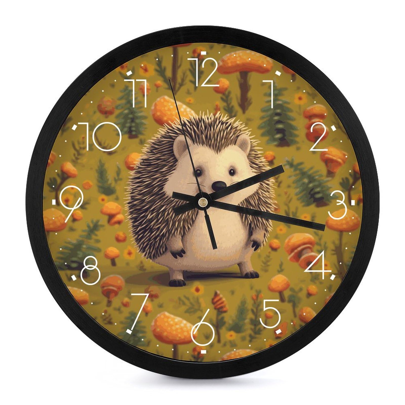 Horloge murale numérique pour salon pièce de vie design hérisson