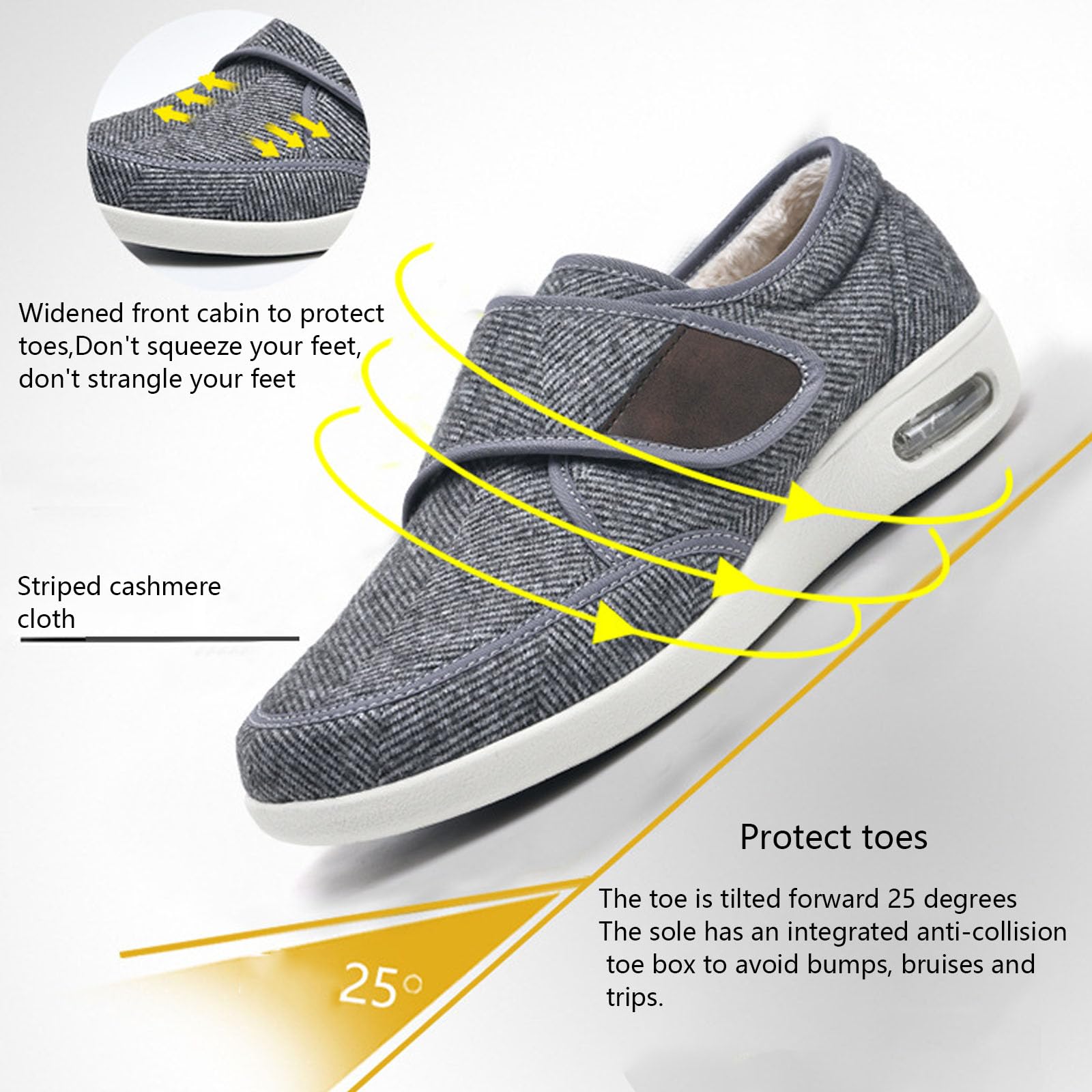 Uomo Scarpa Ortopedica,Caldo Inverno Sportive da Ortopediche Eversione del Pollice Comfort Regola Le Scarpe da Passeggio